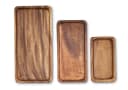 Levandeo® Dekotablett 3er Set Akazienholz Rechteckig Braun Bild 2