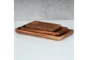 Levandeo® Dekotablett 3er Set Akazienholz Rechteckig Braun Bild 4