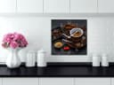 Levandeo® Wanduhr Glas 30x30cm Kaffee Braun Bild 1