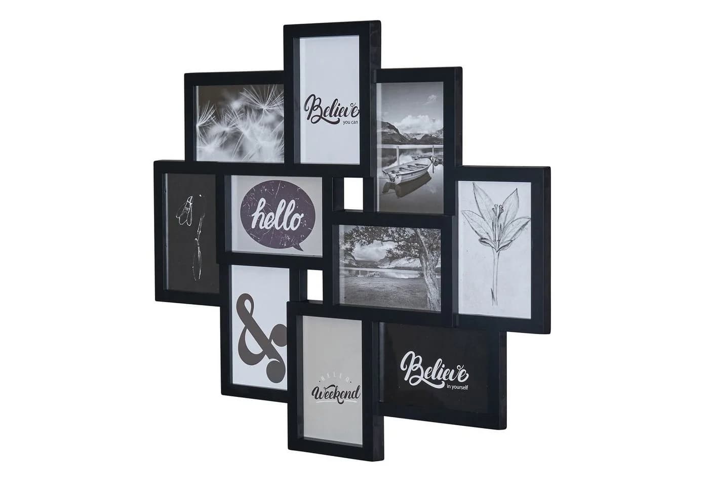 Levandeo® Bilderrahmen Collage Schwarz 10 Fotos Modern - Bild 2