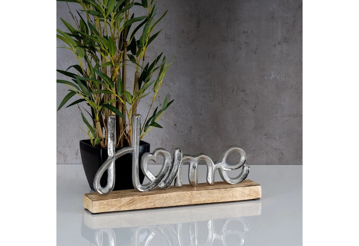 Levandeo® Deko-Schriftzug Aufsteller Mango Schriftzug Home Metall Holz - Bild 4