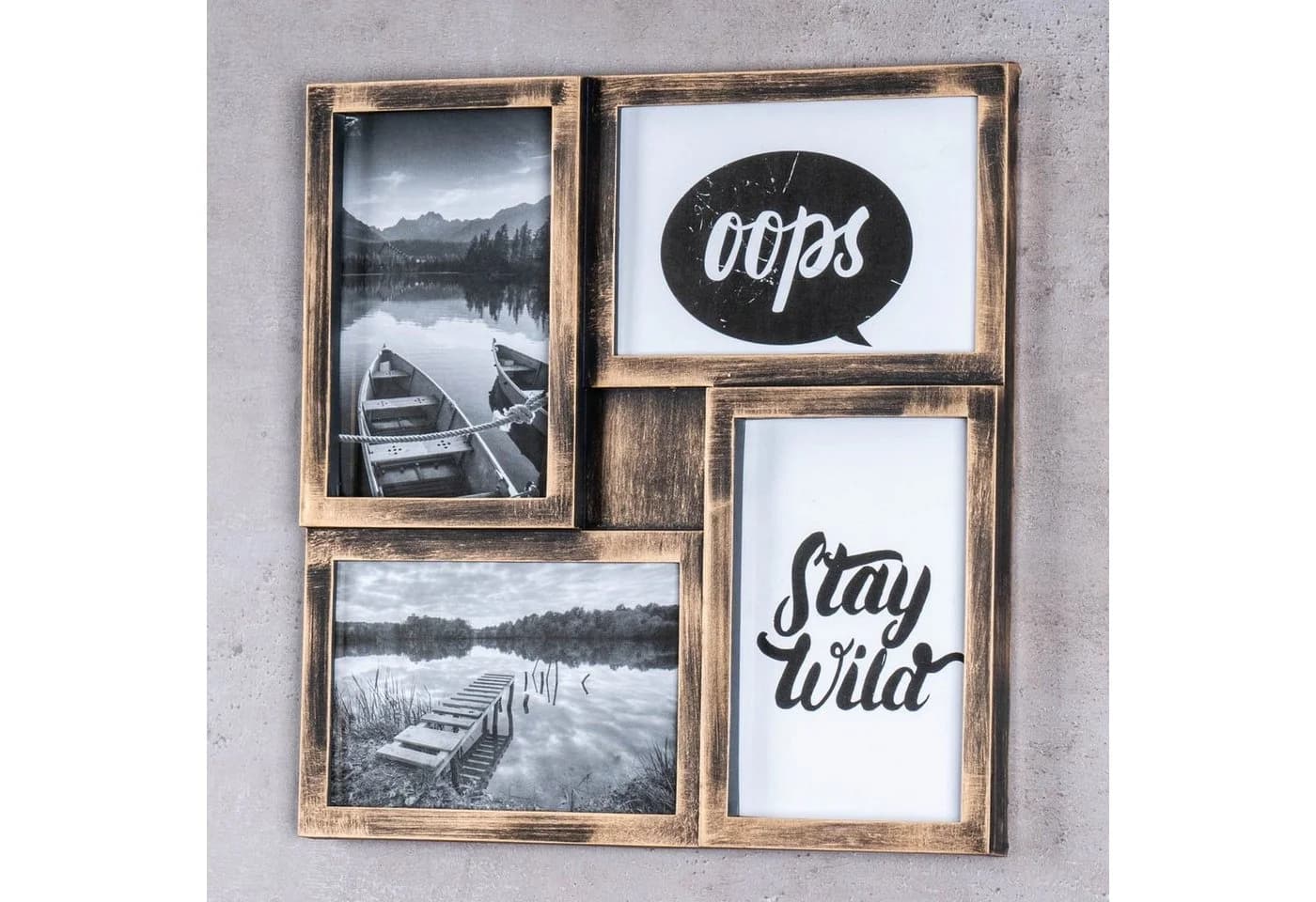 Levandeo® Bilderrahmen Collage 4 Fotos 10x15cm Kupfer Schwarz - Bild 3