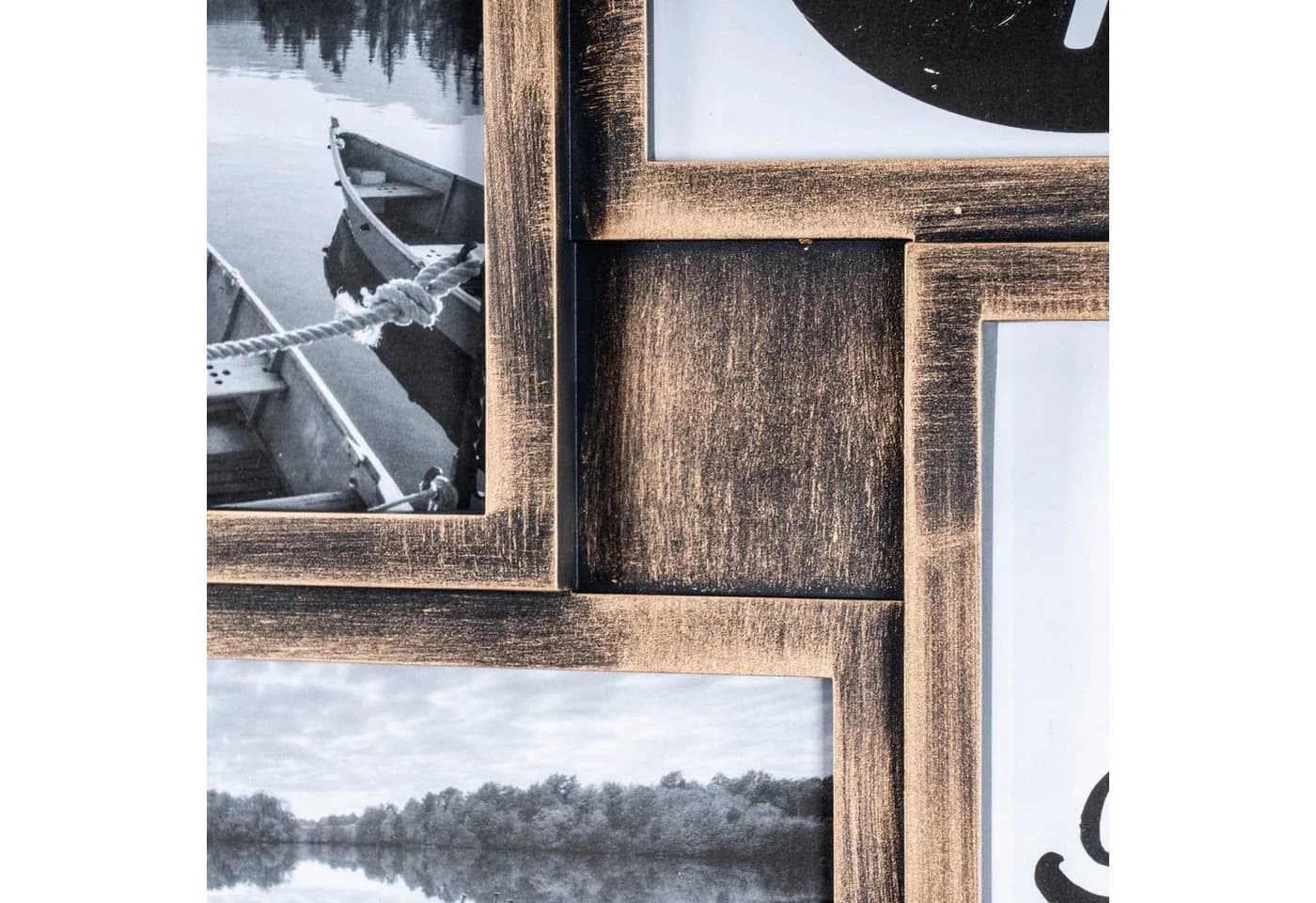 Levandeo® Bilderrahmen Collage 4 Fotos 10x15cm Kupfer Schwarz - Bild 5