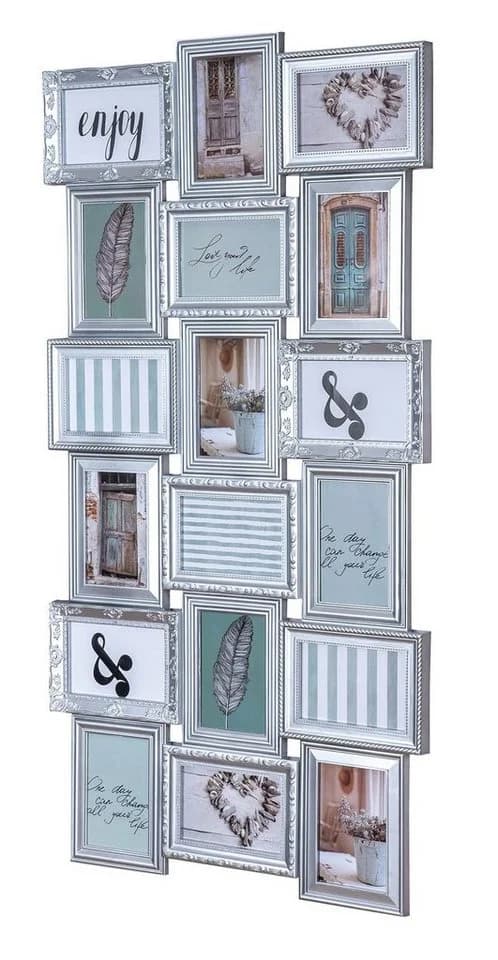 Levandeo® Bilderrahmen Collage Silber Barock 18 Fotos - Bild 2