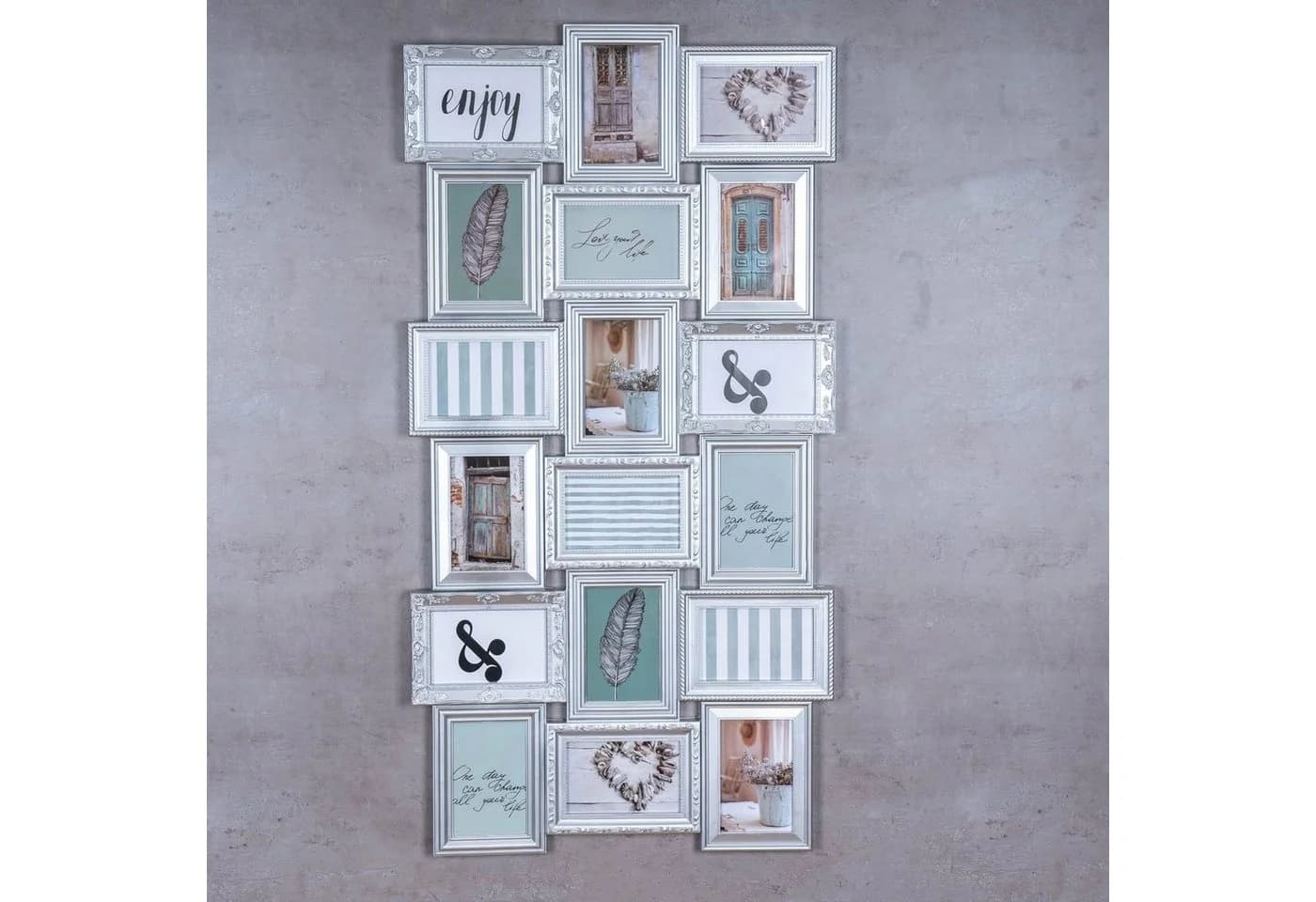 Levandeo® Bilderrahmen Collage Silber Barock 18 Fotos - Bild 3