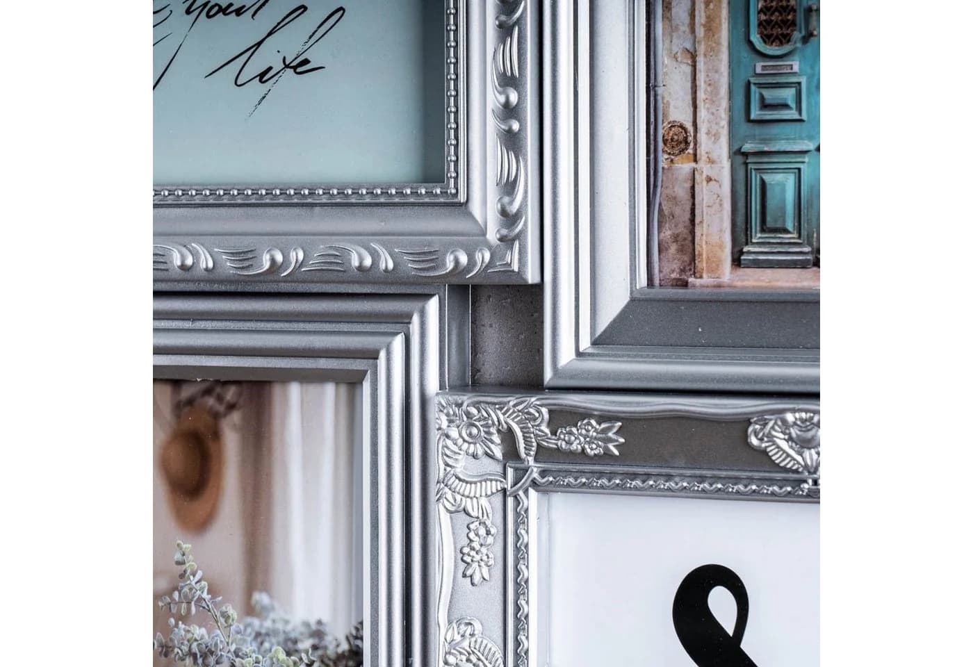 Levandeo® Bilderrahmen Collage Silber 9 Fotos Barock - Bild 4