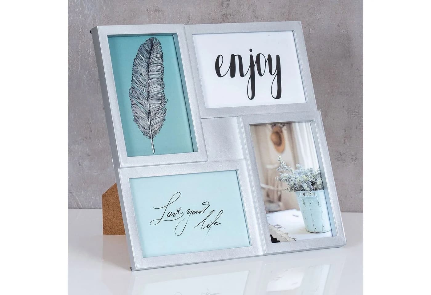 Levandeo® Bilderrahmen Collage Silber 4 Fotos 10x15cm - Bild 4