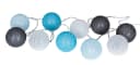 Levandeo® Lichterkette 10er LED Kugeln Blau Grau Baumwolle Bild 2