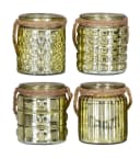Levandeo® Teelichthalter 4er Set Glas Gold Retro Bild 1