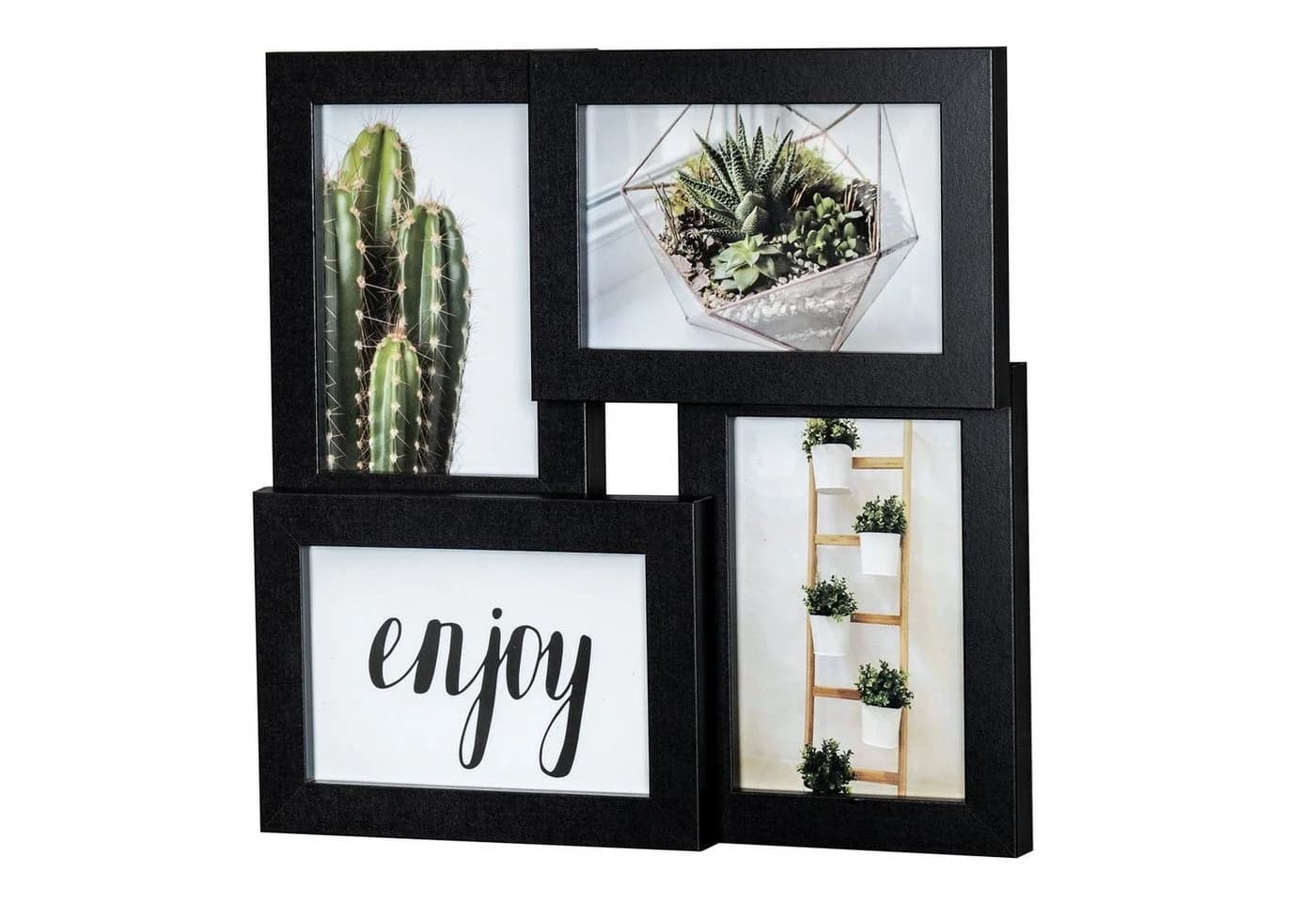 Levandeo® Collage Bilderrahmen Schwarz Holz 4 Fotos 10x15cm - Bild 2