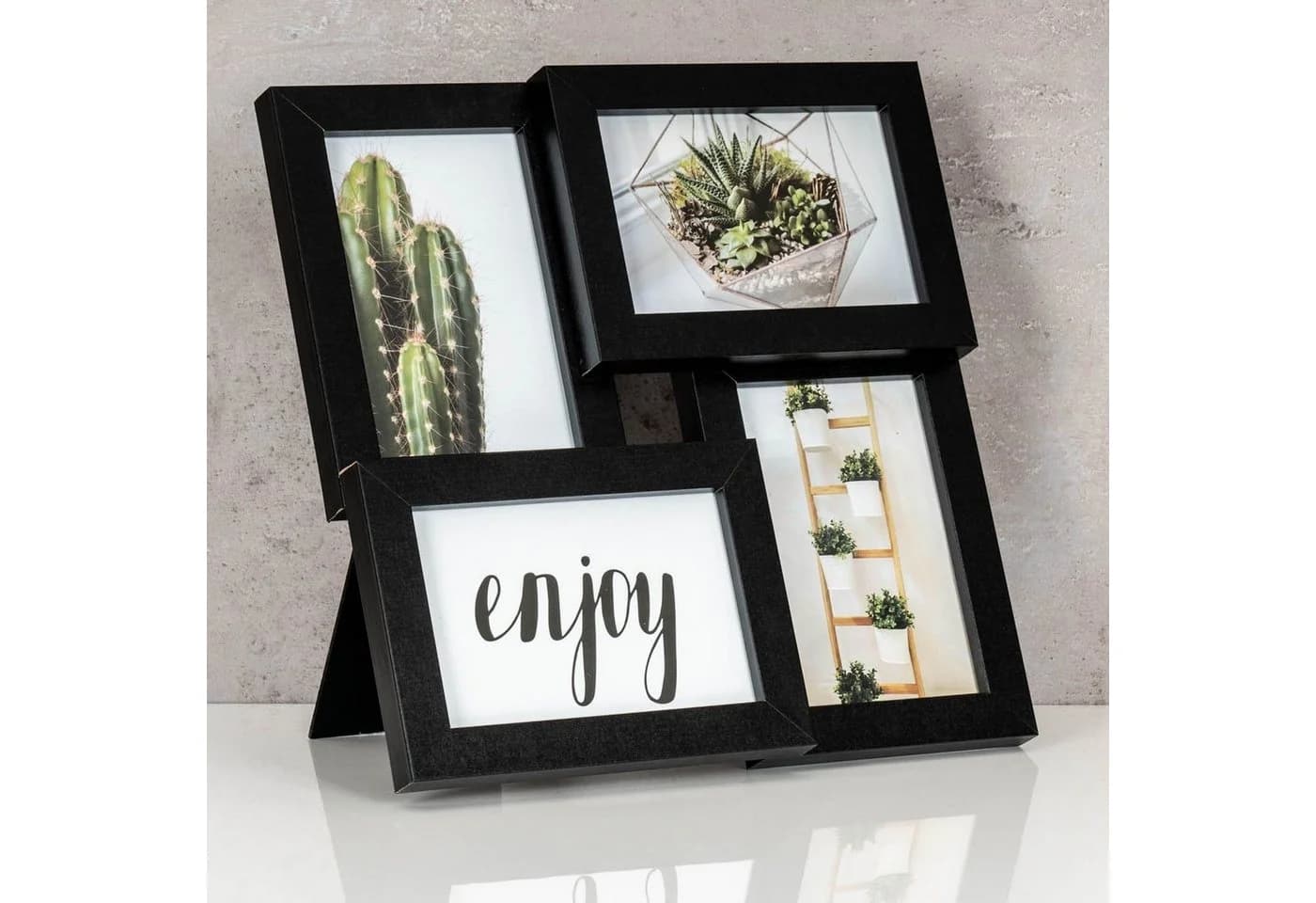 Levandeo® Collage Bilderrahmen Schwarz Holz 4 Fotos 10x15cm - Bild 4