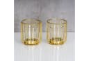 Levandeo® Teelichthalter 2er Set Gold Metall Glas Bild 1