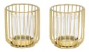 Levandeo® Teelichthalter 2er Set Gold Metall Glas Bild 2