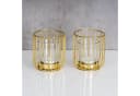 Levandeo® Teelichthalter 2er Set Gold Metall Glas Bild 3