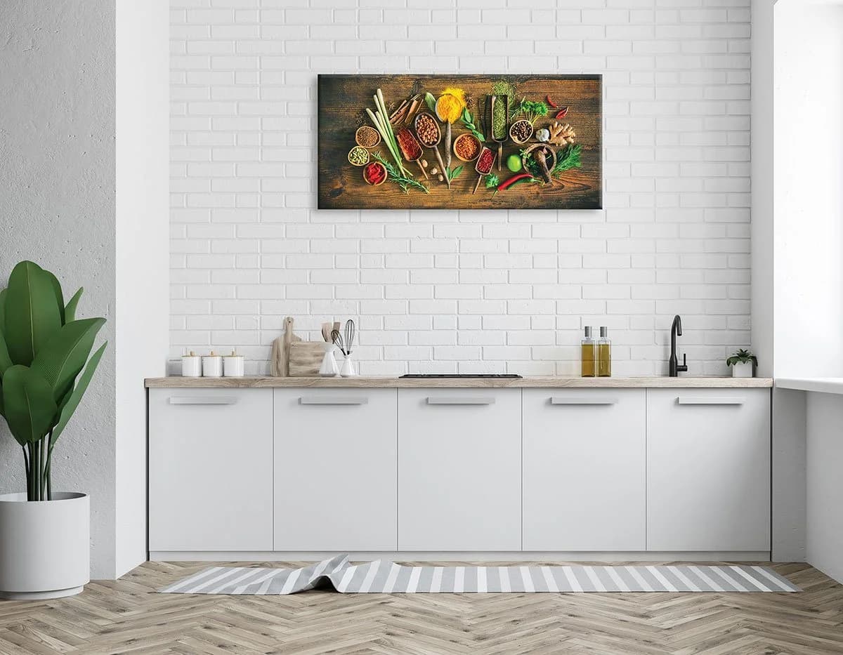 Levandeo® Leinwandbild Kräuter Gewürze XXL Wandbild - Bild 1