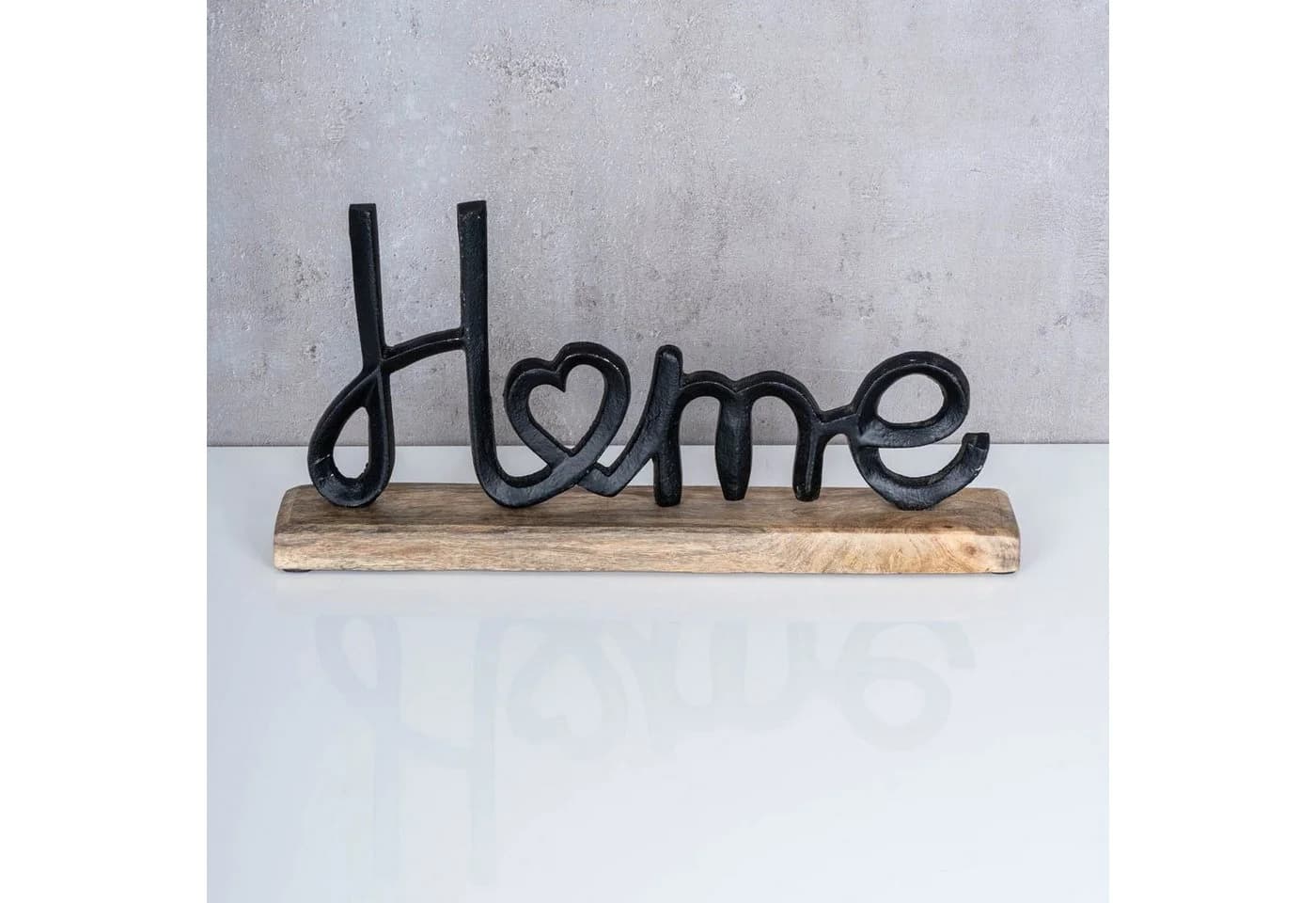 Levandeo® Deko-Schriftzug Home Metall Holz Schwarz - Bild 3