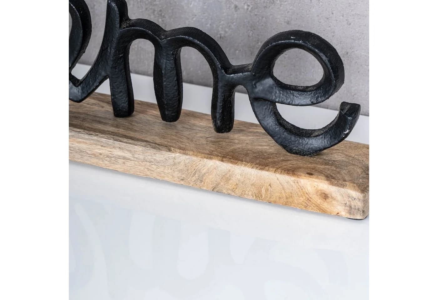 Levandeo® Deko-Schriftzug Home Metall Holz Schwarz - Bild 4