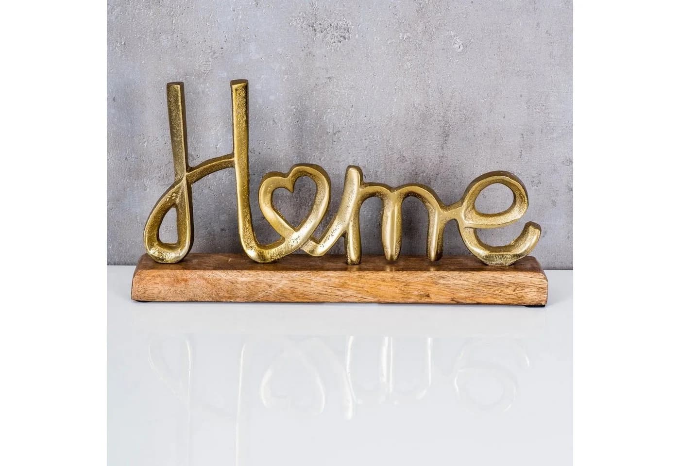 Levandeo Deko-Schriftzug Metall Holz Gold Natur - Bild 3