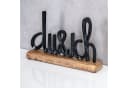 Levandeo® Deko-Schriftzug 'Du und Ich' 25cm Schwarz Mango Holz Tischdeko Bild 1