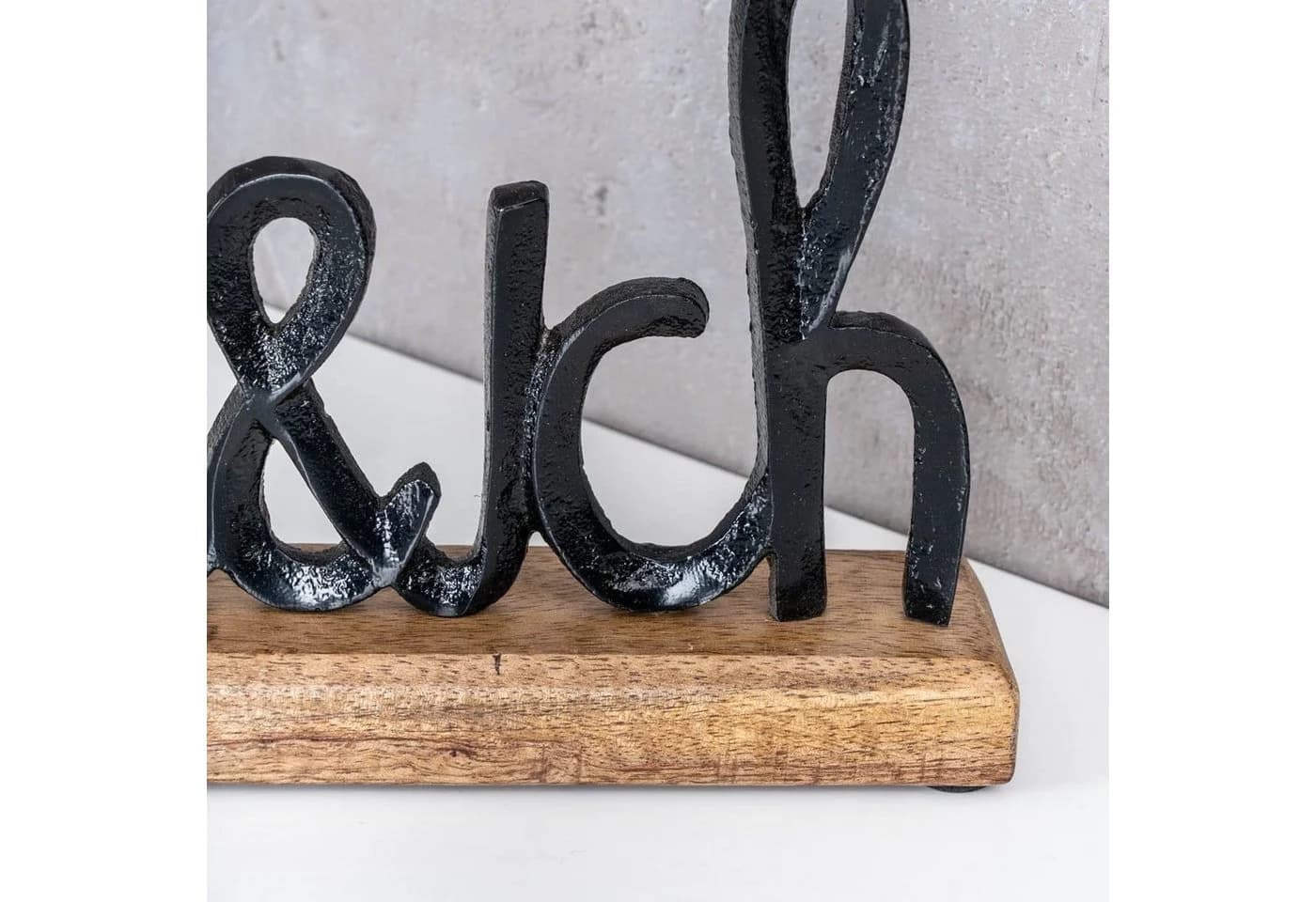 Levandeo® Deko-Schriftzug 'Du und Ich' 25cm Schwarz Mango Holz Tischdeko - Bild 4
