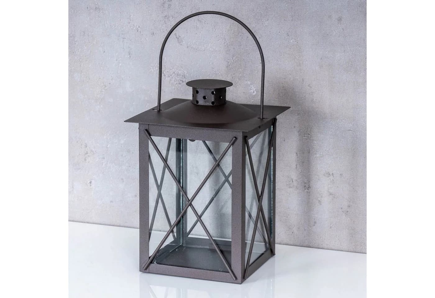 Levandeo® Kerzenlaterne Braun Metall Gartenlaterne Teelichthalter