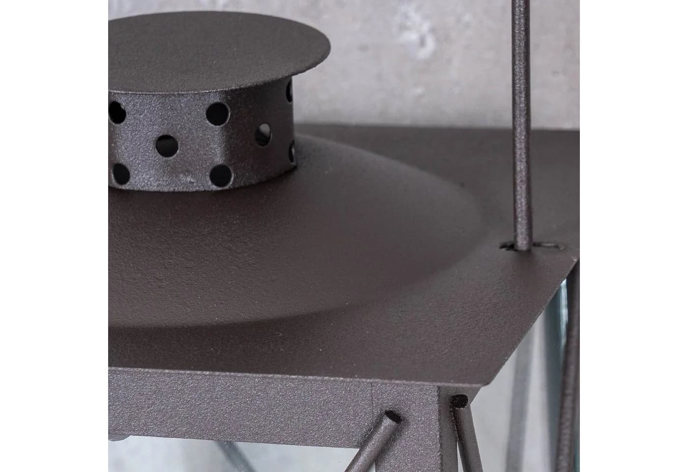 Levandeo® Kerzenlaterne Braun Metall Gartenlaterne Teelichthalter - Bild 4