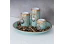 Levandeo Teelichthalter Set mit Tablett Grün Gold Shabby Chic Bild 4