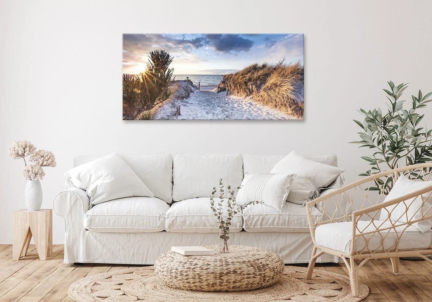 Levandeo® Leinwandbild Strandmotiv XXL Wandbild