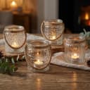 Levandeo® 4er Set Windlichter Klarglas Retro Muster Bild 2