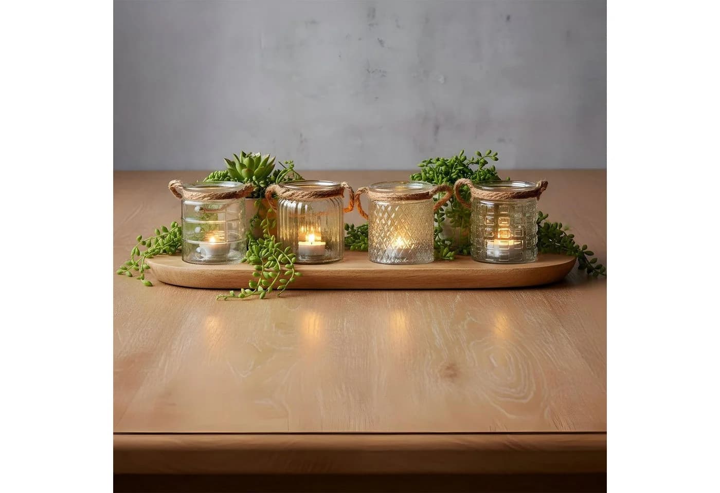 Levandeo® 4er Set Windlichter Klarglas Retro Muster - Bild 5