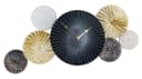 Levandeo® Wanduhr 64x32cm Metall Schwarz Gold Wandbild Wanddeko Uhr Metallbild Bild 2