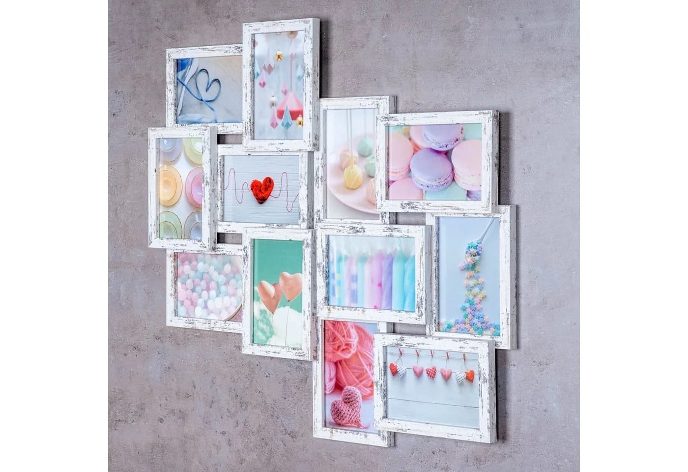 Levandeo® Bilderrahmen Collage 12 Fotos 10x15 Shabby Chic MDF Holz - Bild 3