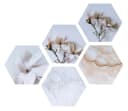 Levandeo® Wandbild Hexagon Wandaufkleber Blume Weiß Bild 2