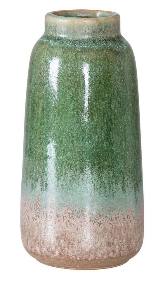 Levandeo® Blumenvase Grün/Taupe Porzellan 17cm - Bild 2