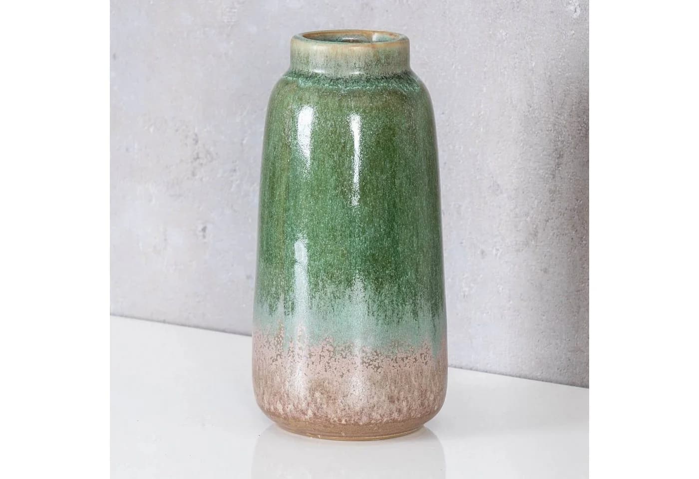Levandeo® Blumenvase Grün/Taupe Porzellan 17cm - Bild 3
