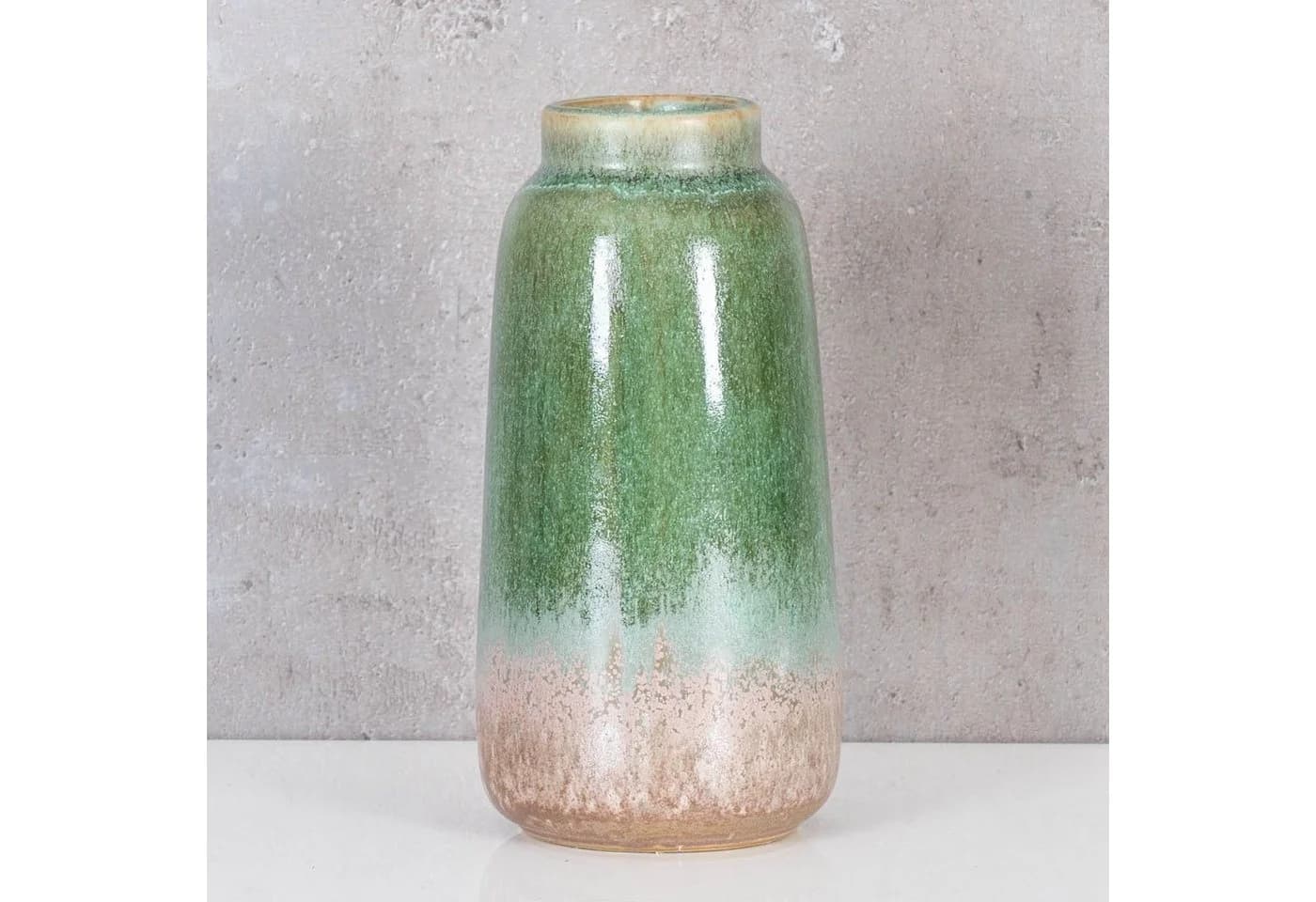 Levandeo® Blumenvase Grün/Taupe Porzellan 17cm - Bild 4
