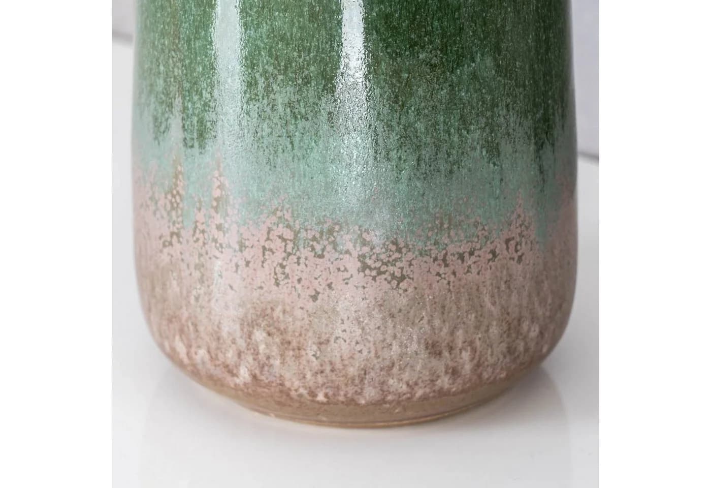 Levandeo® Blumenvase Grün/Taupe Porzellan 17cm - Bild 5