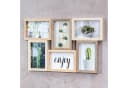 Levandeo® Bilderrahmen Collage 6 Fotos 10x15 cm Natur Eiche Holz Glas Wanddeko Bild 1