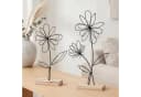 Levandeo® Dekoobjekt 2er Set Drahtblume Metall Holz Schwarz Natur Bild 2