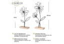 Levandeo® Dekoobjekt 2er Set Drahtblume Metall Holz Schwarz Natur Bild 3
