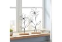 Levandeo® Dekoobjekt 2er Set Drahtblume Metall Holz Schwarz Natur Bild 4
