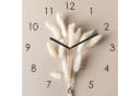 Levandeo® Wanduhr 30x30cm Glasuhr Pampasgras Glasbild Uhr Wanddeko Wandbild Bild 2
