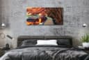 Levandeo® Leinwandbild Wald Herbstfarben XXL 115x55cm Bild 1