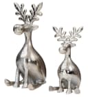 Levandeo® Dekoobjekt 2er Set Rentiere Metall Silber Bild 2