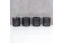 Levandeo® Teelichthalter 4er Set Schwarz Glas Windlicht Bild 1