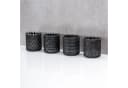 Levandeo® Teelichthalter 4er Set Schwarz Glas Windlicht Bild 3