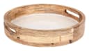 Levandeo Dekotablett Rund Mango Holz Creme Perlmutt Emaille Bild 2