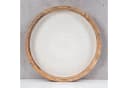 Levandeo Dekotablett Rund Mango Holz Creme Perlmutt Emaille Bild 4