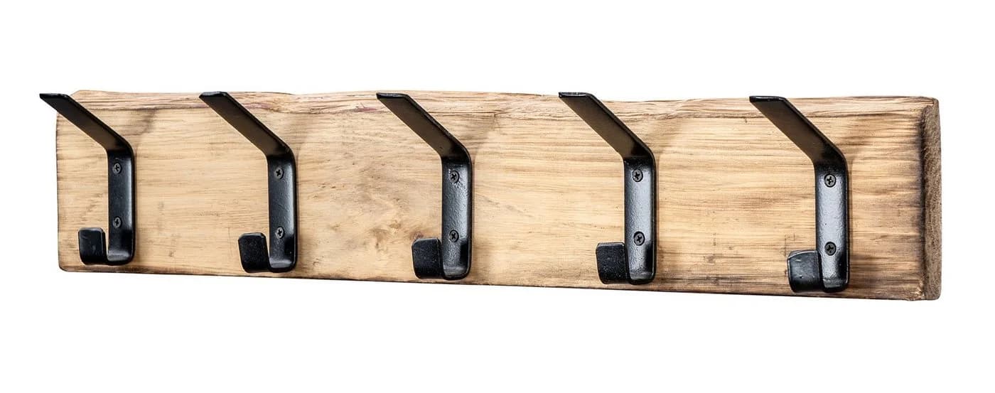 Levandeo® Garderobe Wanddeko Eiche 5 Haken - Bild 2