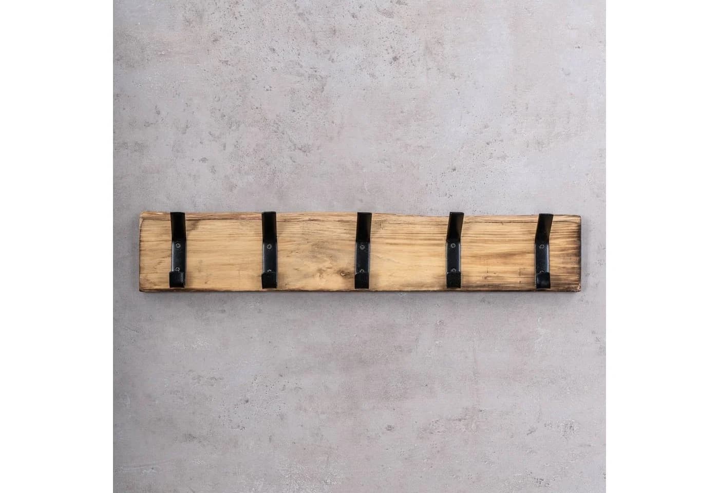 Levandeo® Garderobe Wanddeko Eiche 5 Haken - Bild 3